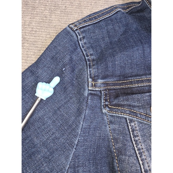 New York & Company Womens Stretch Denim Jean Jacket Distressed Size L - Picture 4 of 12